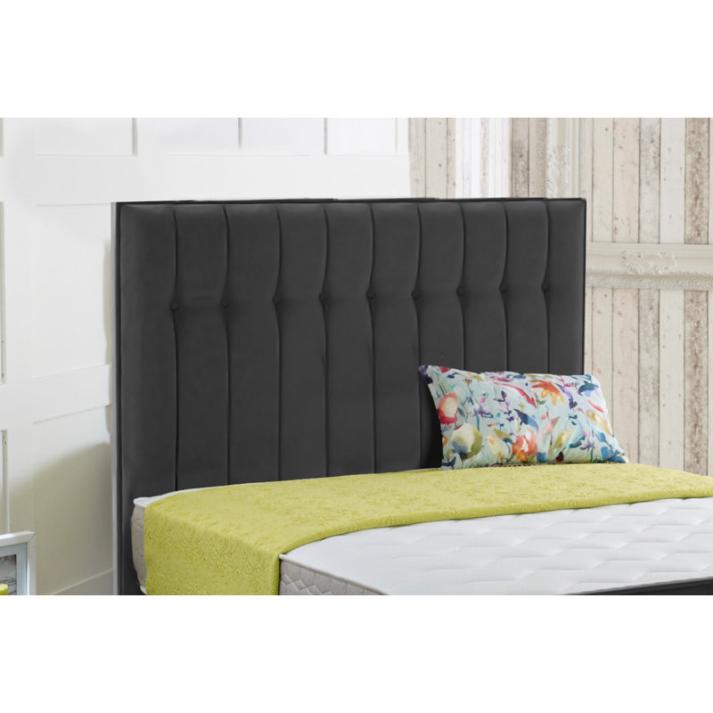 Ashley-Leigh Upholstered Velvet Headboard, Double (4'6), Steel Grey