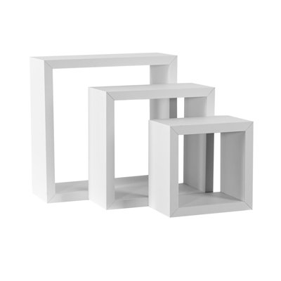 3 Piece Square Bamboo Solid Wood Floating Shelf