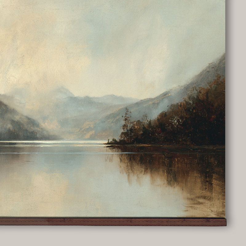 Tapisserie d'art paysage de montagne, H 32 po x l 48 po