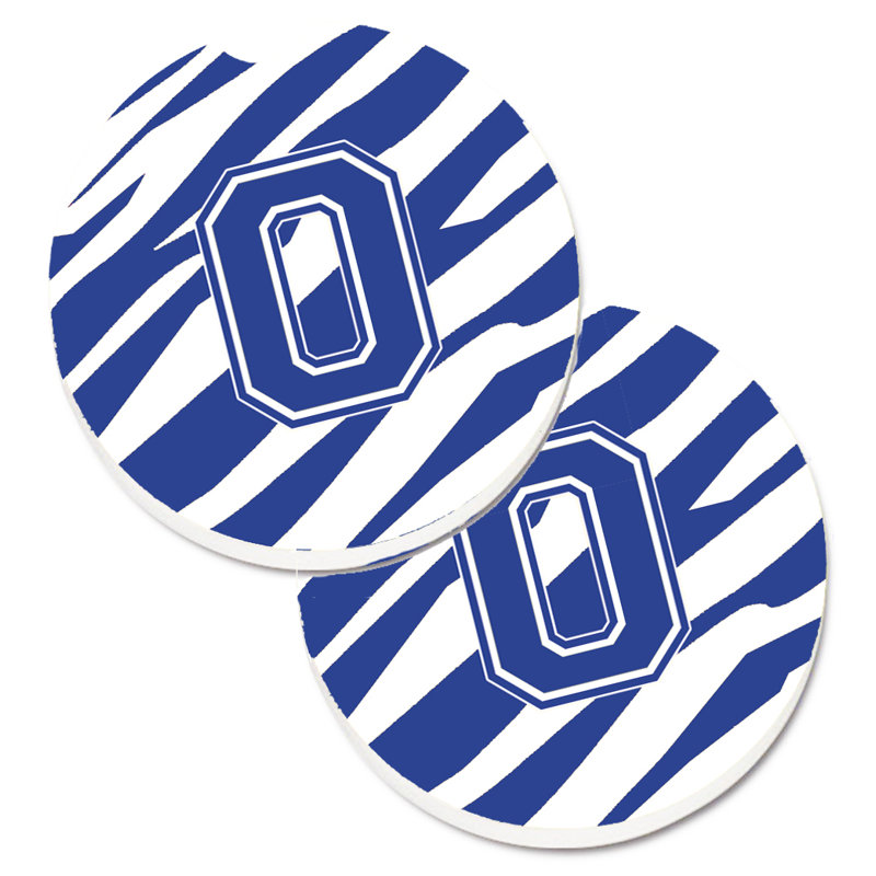 Sous-verre à cogramme initial de q tiger, O, Bleu / Blanc