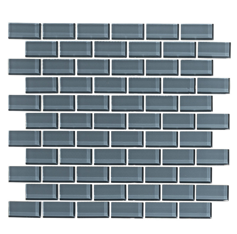 1" x 2" Glass Subway Tile, Steel Blue