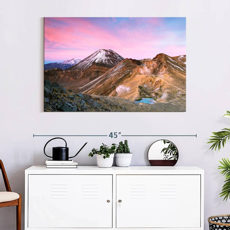 Senne, paysage de montagnes de Tongariro, H 30 po x l 45 po