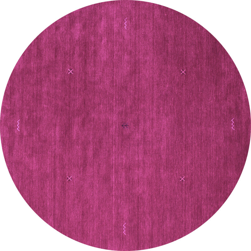 Tapis abstrait en magenta tissé à la machine, Rond 7 pi