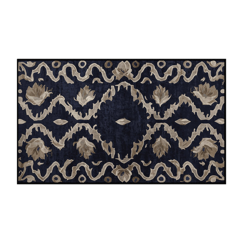 Machine Washable Gray Area Rug, Runner 2' x 4'