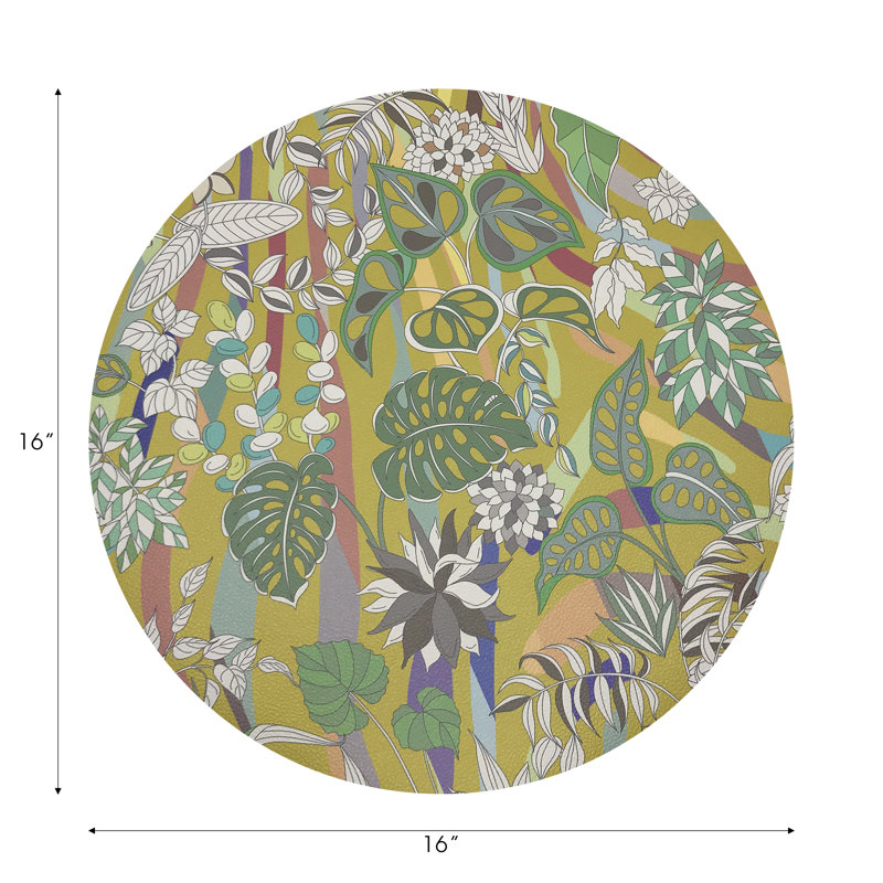 Sabi Jungle Pebble 16" Vinyl Placemat, Dijon