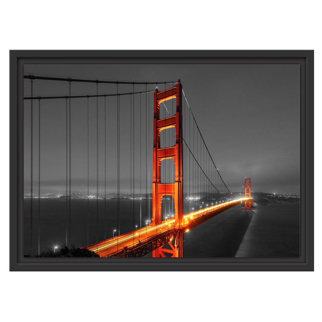 Gerahmtes Wandbild majestätische Golden Gate Bridge