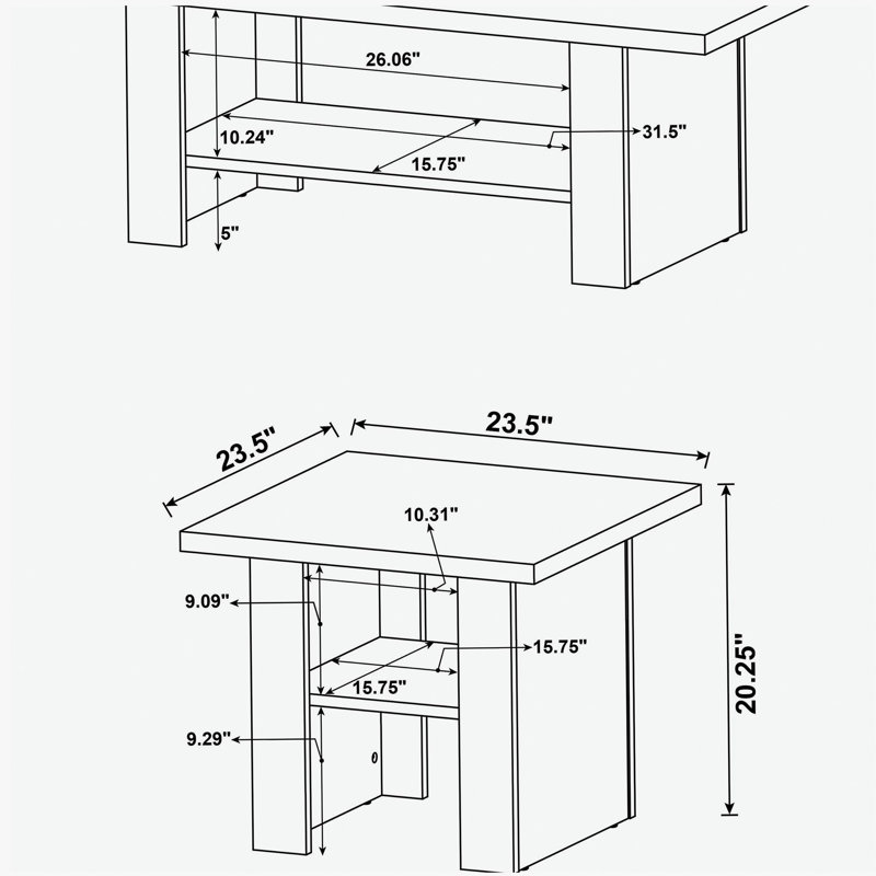 Ensemble de tables basses 3 pièces Salton