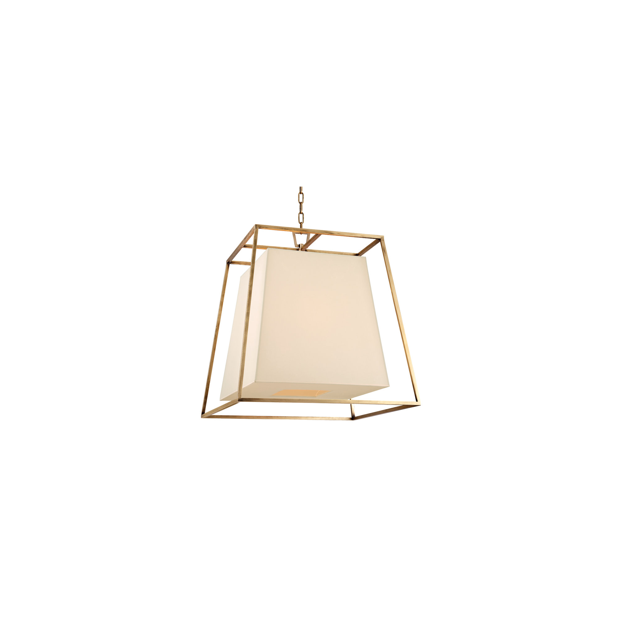 Maximus 6 Light Pendant, White, Aged Brass