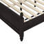 Lit tapissier Mid-Century moderne en bois massif avec tête de lit brun clair-554144143-558803723