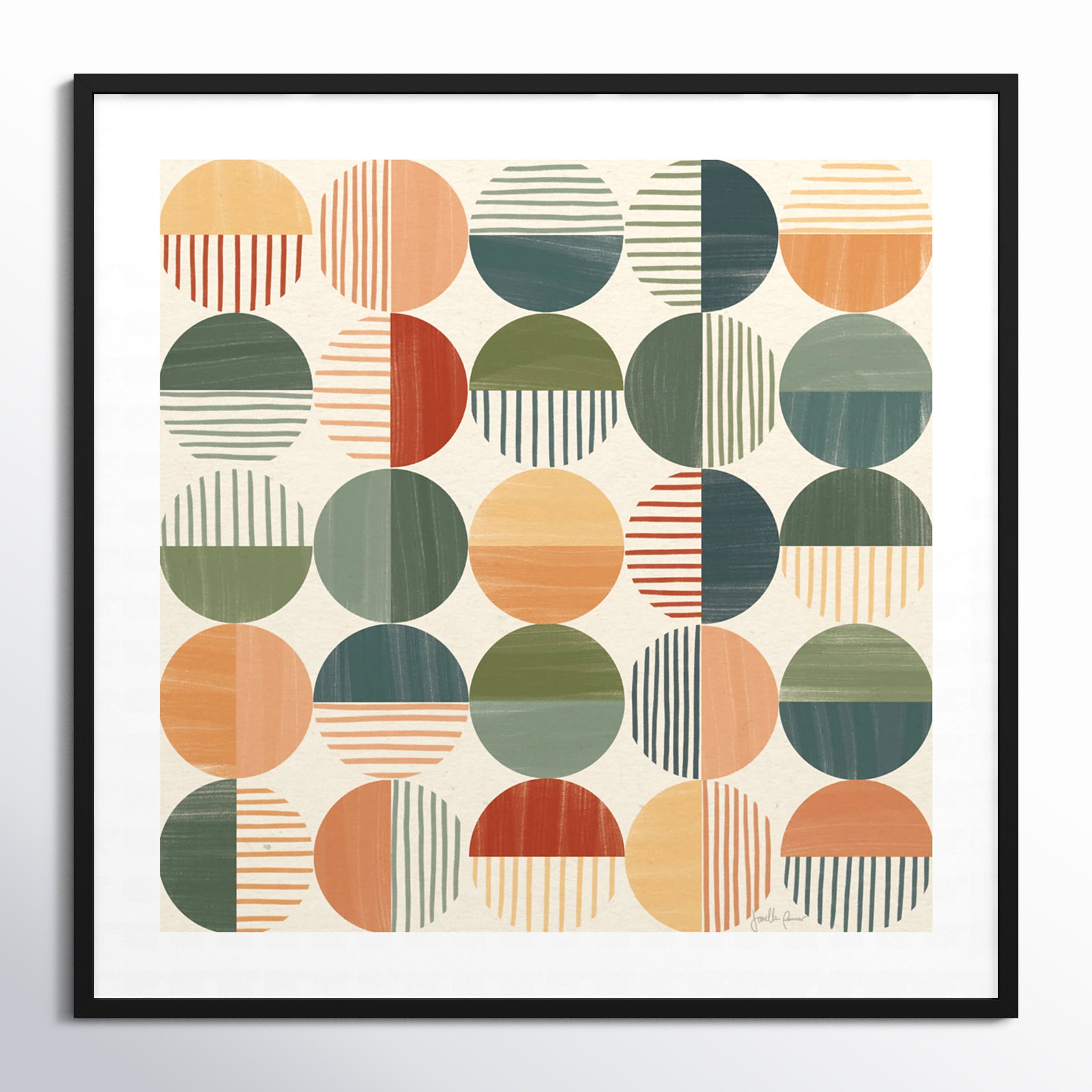 Born To Roam Pattern II, Black, 41" H x 41" W x 1" D