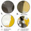 Jaune moutarde et gris vif II - Art abstrait rond en métal-109671205