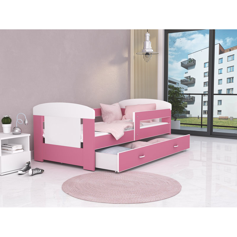 Pierre Cabin Bed with Storage Included, Pink, European Toddler (80 x 160cm)