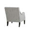 Fauteuil à assise capitonnée, pieds en bois massif, revêtement gris, siège d'appoint contemporain, mousse haute densité, structure stable