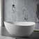 62.99'' X 37.4'' Freestanding Soaking Solid Surface Bathtub With Pop-up Drain And Overflow