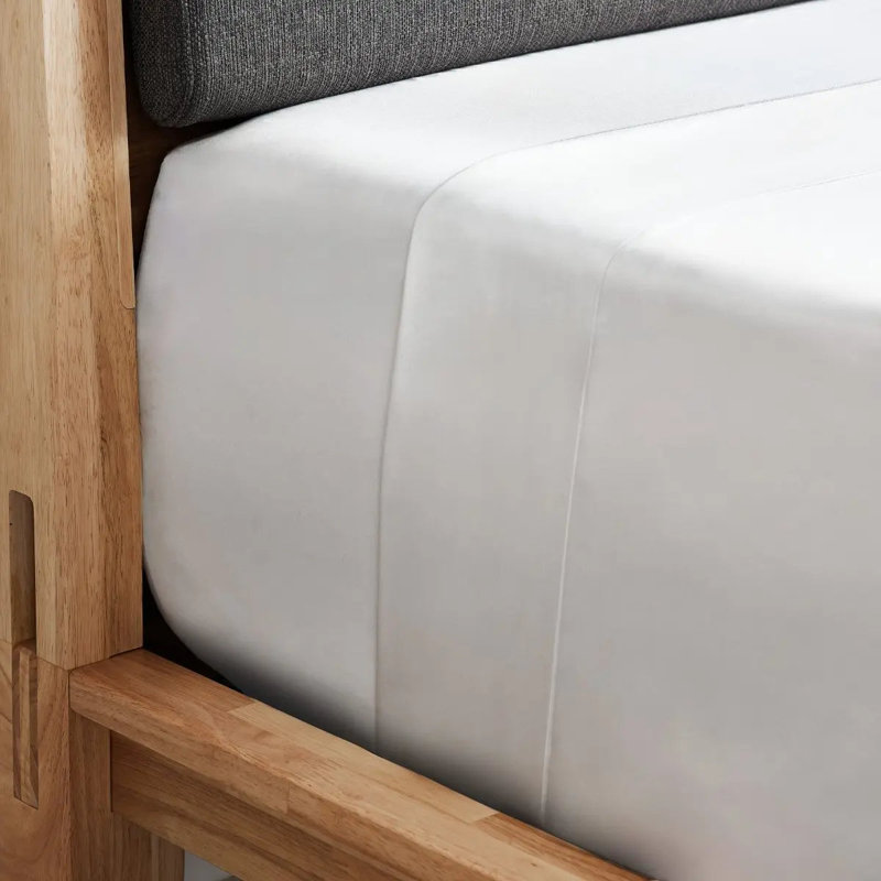 Ensemble de draps en satin Luxe CleanBamboo, Ensemble de draps pour taille de lit très grand a, Blanc