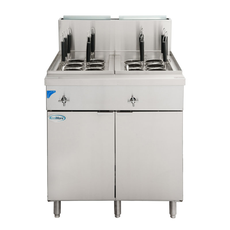 Commercial 22 Gallon Natural Gas Stainless Steel Pasta Cooker With 12 Baskets and 140,000 BTU