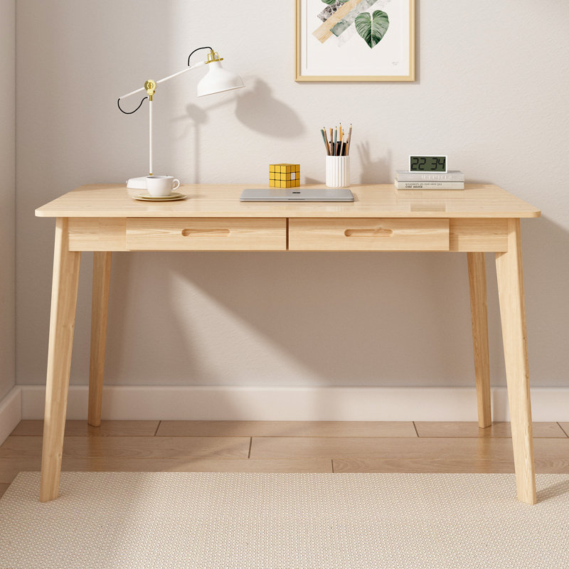 Latwon Wooden Desk, Burlywood/Burlywood, 29.5" H x 47.2" W x 21.7" D