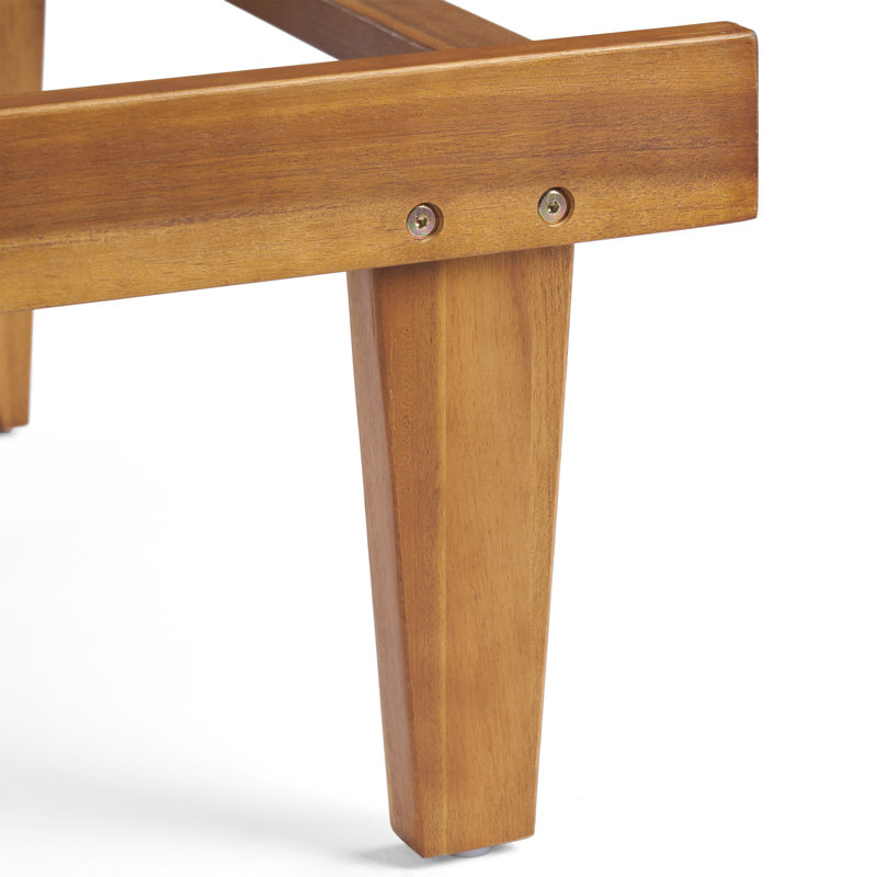 Chaise longue inclinable avec coussin Moulton, Structure teck / coussin crème