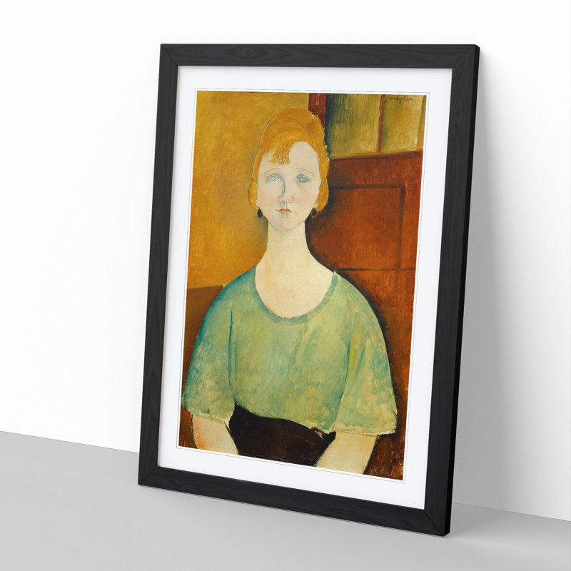 Portrait of a Girl Vol.5 by Amedeo Modigliani - Framed Print, 65cm H x 48cm W x 2cm D, Black Framed