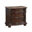 Finition cerisier foncé avec inclinaison dorée Table de chevet 1 pièce de conception européenne avec plateau en marbre véritable 3 tiroirs