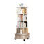 Bibliothèque rotative à 360 ° avec roulettes, tiroir et déflecteur, apportant un rangement pratique à la maison - rotation blanche chaude sur 5 niveaux, tiroir à roues de frein, idéal pour les petits espaces au bureau