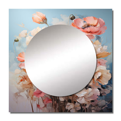 Francessca - Floral & Botanical Square Mirror Wall Art For Bathroom