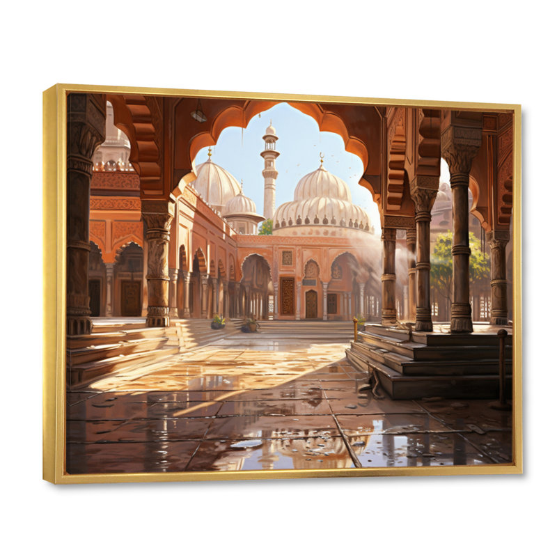 Islam Art The Path I - Islamic Canvas Prints, H 16 po x l 32 po x P 1 po, Cadre flottant doré