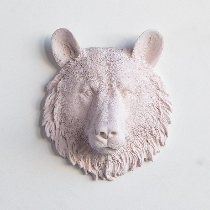 Handmade Glam Animals Wall Decor on Resin, Light Pink