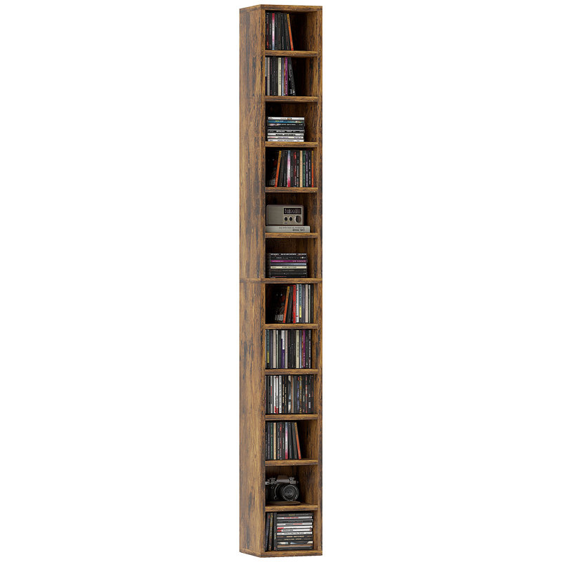 175cm H Media Shelves, Rustic Brown
