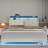 Sharwin Upholstered Wood and Metal Floating Bed with LED -1696856491