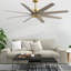 Ariella - Eight Blade Ceiling Fan - Brushed Brass Finish - Matte Black Blades-1855432145-1855432166