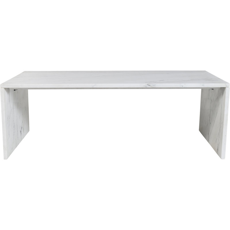 Olas Coffee Table, White Marble