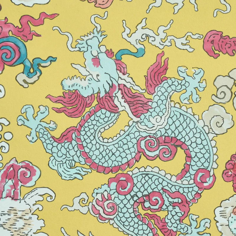 Magic Mountain Dragon Wallpaper, Yellow