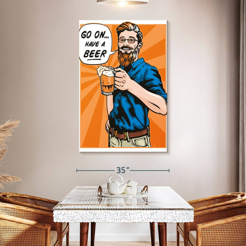 Yarlin Have A Beer, 51" H x 34" W