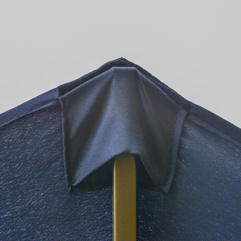 Parasol de patio bleu foncé de 15 pi, matériau rectangulaire en acier, manivelle facile, double face pour le jardin, déchirure au bord de la piscine,