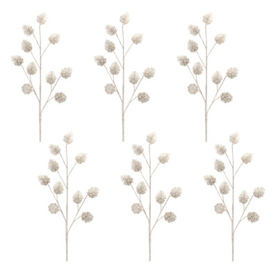 Glitter Pinecone Spray (set of 6)