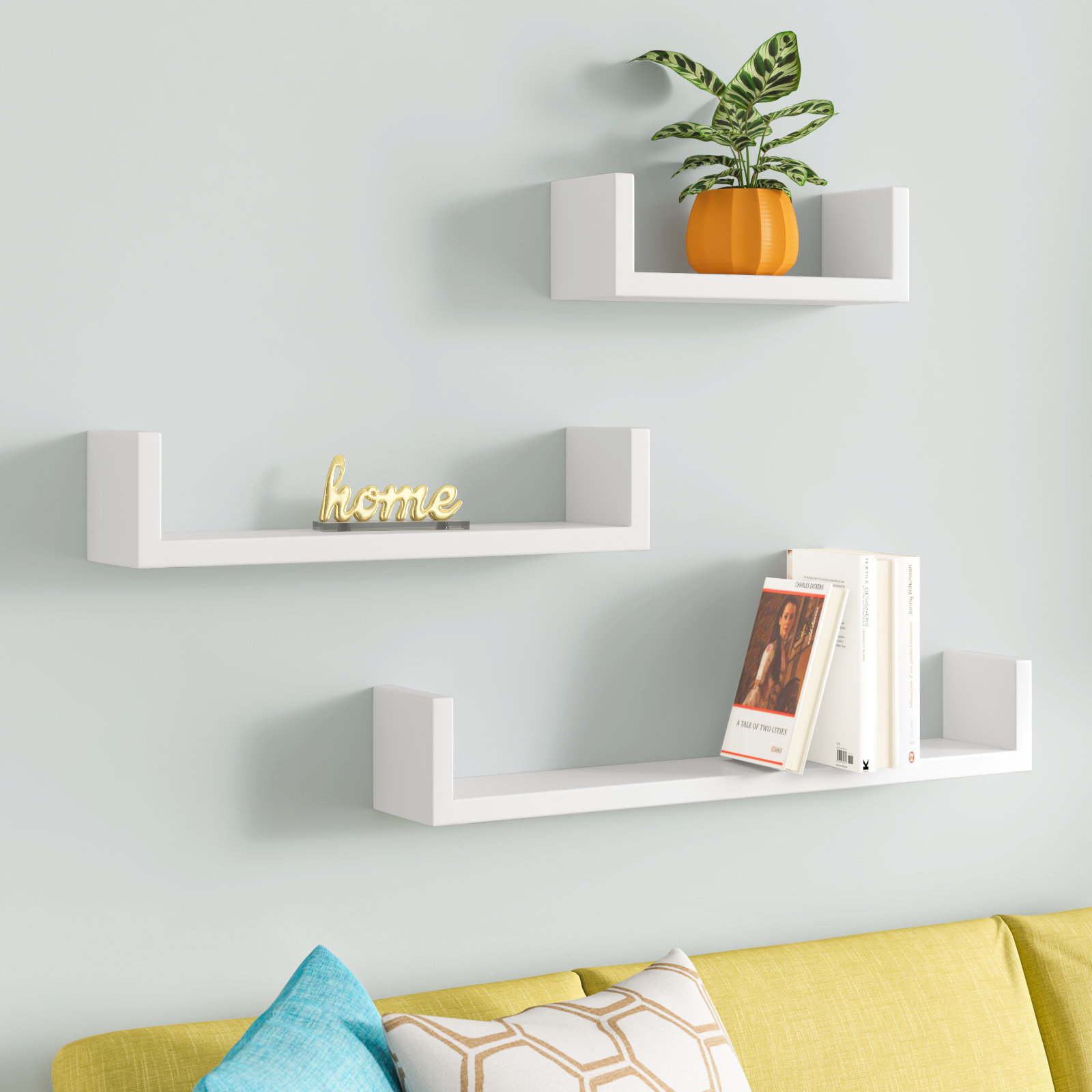 Wade Logan Badrudeen Set of 3 Floating Shelves Wall Mounted Shelves ...