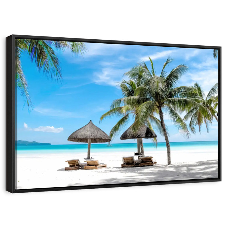 Bord de mer Boracay, Cadre flottant noir, 43 po x 29 po