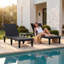 Ensemble de 2 chaises longues d'extérieur en résine avec 5 positions réglables, assemblage étanche et sans outil pour le patio près de la piscine-314605515