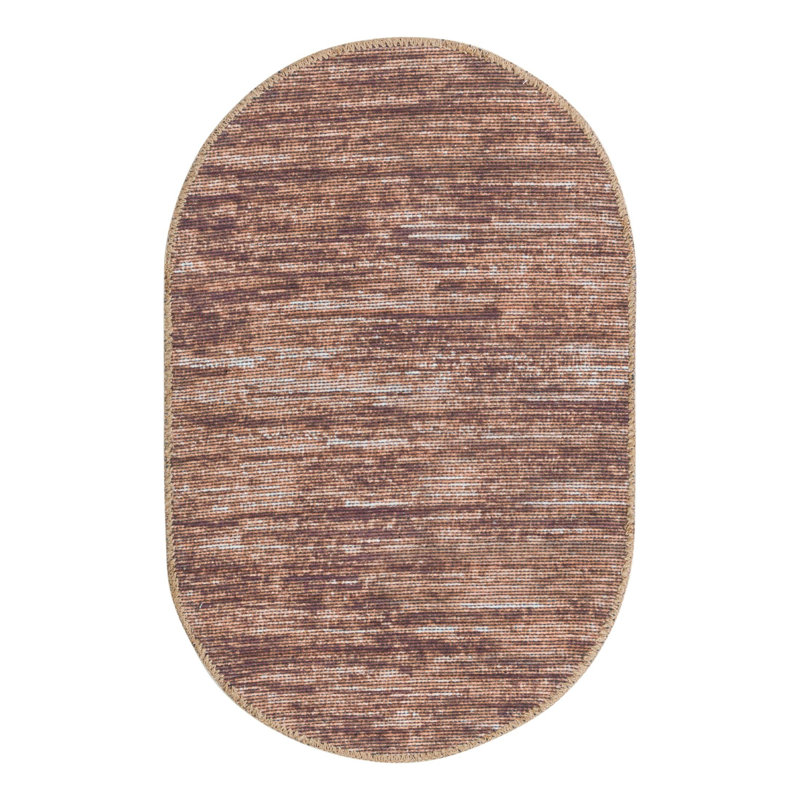 Tapis en chenille Power Loom brun, Ovale 2 pi x 3 pi