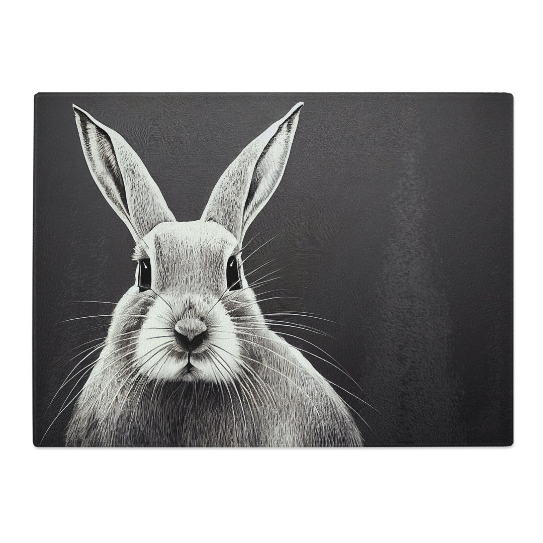 Face Of A Rabbit  Glass Chopping Board