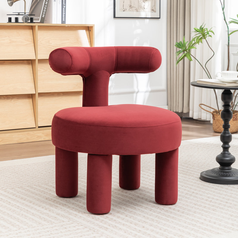 Bula Velvet Barrel Chair, Red