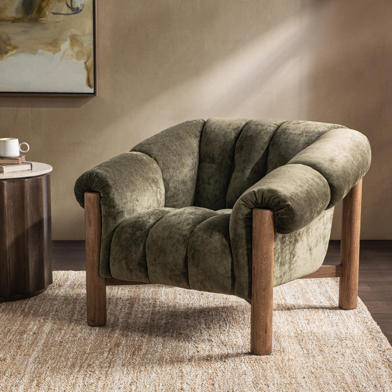 Sansa Upholstered Accent Chair Bronze, Cream