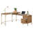 L-Shaped Desk, Brown+Gold Finish
