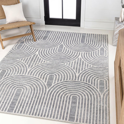 Tapis bleu / blanc Megane MidCentury Art Deco