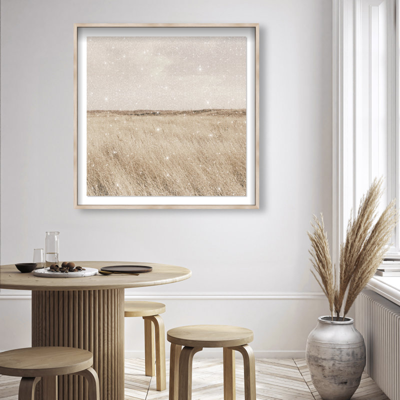 Golden Nature Print by Oliver Gal, 41.5" H x 41.5" W, Natural Oak Shadowbox