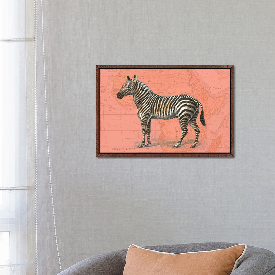 Afrikanische Tiere auf Koralle IV von Studio W - Galerie-verpackte Leinwand Giclée auf Leinwand