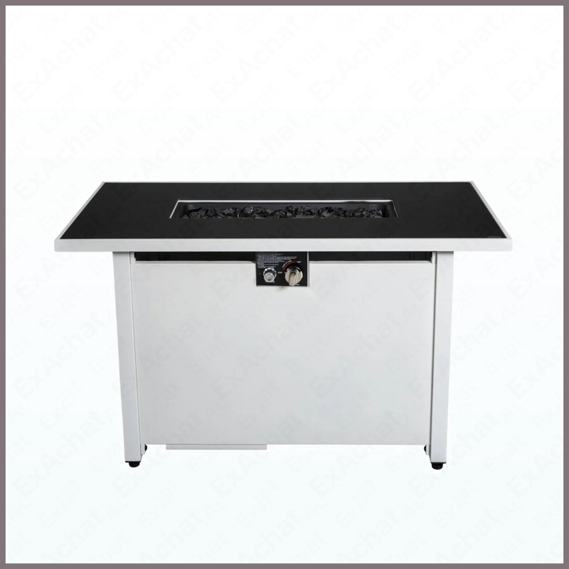 Rectangular Steel Propane Fire Pit Table 40000 BTU For Outdoor Patio Garden Backyard