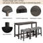 Table de bar avec chaises et prise de courant en gris foncé. Housses de tabouret en lin respirantes, fabrication et bois de plis de type 4 pièces, tabourets confortables, porto