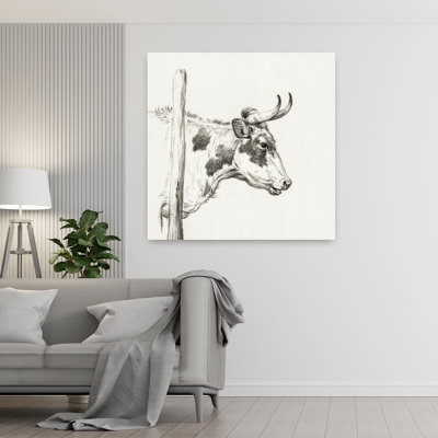 Tête de vache, art mural rétro